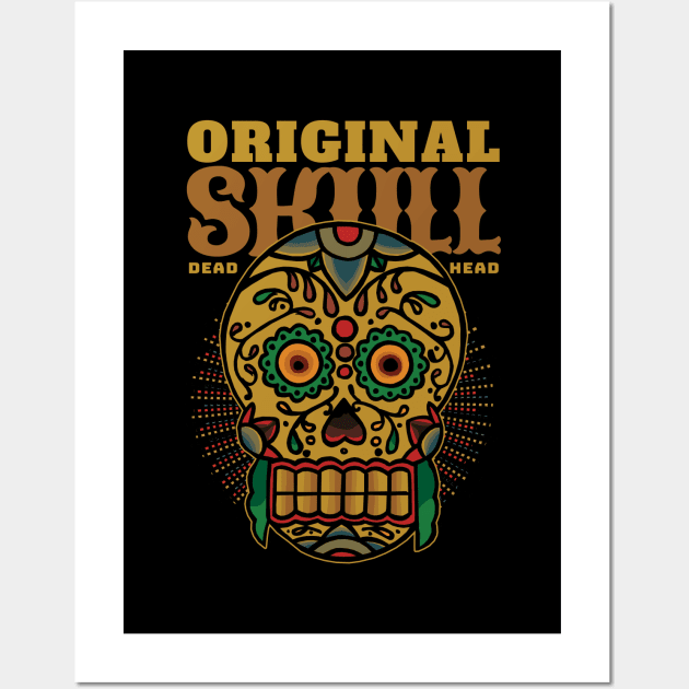 Original Skull Dead Head Wall Art by KewaleeTee